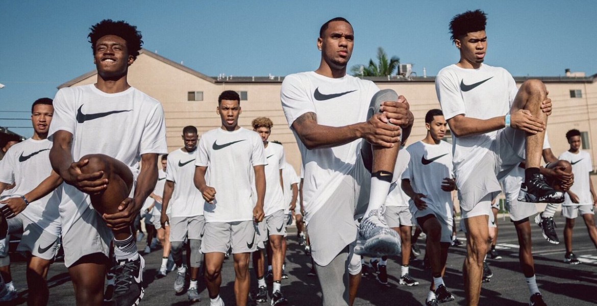 Nick Richards (Right) at the Nike Skills Academy